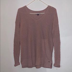 Long V-neck Blush Pink Sweater
